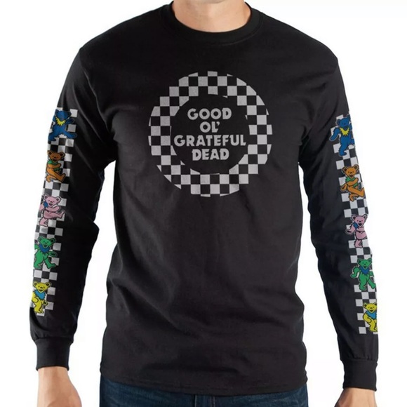 Grateful Dead Tops - NEW GRATEFUL DEAD checker circle bears shirt black